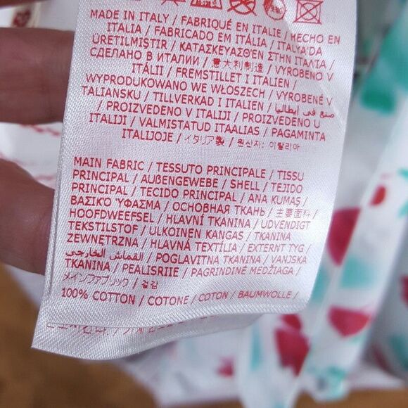 MARNI Shirt Mens Size 52 White Blue Button Up Raw Hem Abstract REVERIE $795 - Picture 9 of 12